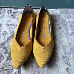 Mustard yellow Rothy’s flats size 7